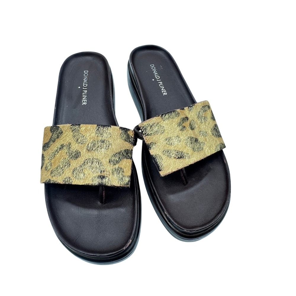 Donald Pliner Fifi Slip On Sandal Women's Size 7M Black Leopard - Picture 4 of 12